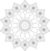 Vector drawing for coloring book. Geometric floral pattern. Contour drawing on a white background. Mandala.