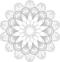 Vector drawing for coloring book. Geometric floral pattern. Contour drawing on a white background. Mandala.