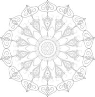 Vector drawing for coloring book. Geometric floral pattern. Contour drawing on a white background. Mandala.