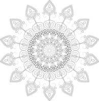Vector drawing for coloring book. Geometric floral pattern. Contour drawing on a white background. Mandala.
