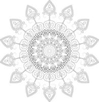 Vector drawing for coloring book. Geometric floral pattern. Contour drawing on a white background. Mandala.