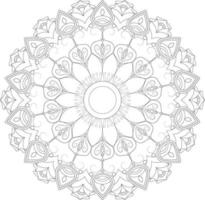 Vector drawing for coloring book. Geometric floral pattern. Contour drawing on a white background. Mandala.