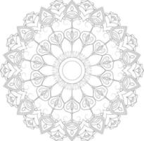 Vector drawing for coloring book. Geometric floral pattern. Contour drawing on a white background. Mandala.