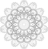 Vector drawing for coloring book. Geometric floral pattern. Contour drawing on a white background. Mandala.