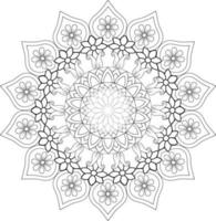 Vector drawing for coloring book. Geometric floral pattern. Contour drawing on a white background. Mandala.