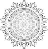 Vector drawing for coloring book. Geometric floral pattern. Contour drawing on a white background. Mandala.