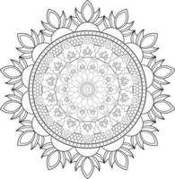 Vector drawing for coloring book. Geometric floral pattern. Contour drawing on a white background. Mandala.