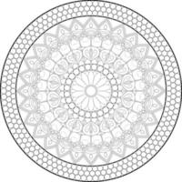 Vector drawing for coloring book. Geometric floral pattern. Contour drawing on a white background. Mandala.