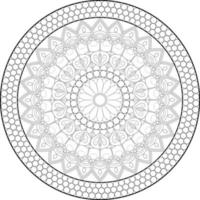 Vector drawing for coloring book. Geometric floral pattern. Contour drawing on a white background. Mandala.