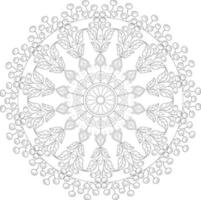 Vector drawing for coloring book. Geometric floral pattern. Contour drawing on a white background. Mandala.