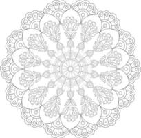 Vector drawing for coloring book. Geometric floral pattern. Contour drawing on a white background. Mandala.