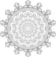 Vector drawing for coloring book. Geometric floral pattern. Contour drawing on a white background. Mandala.
