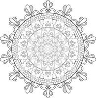 Vector drawing for coloring book. Geometric floral pattern. Contour drawing on a white background. Mandala.