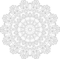 Vector drawing for coloring book. Geometric floral pattern. Contour drawing on a white background. Mandala.