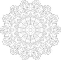 Vector drawing for coloring book. Geometric floral pattern. Contour drawing on a white background. Mandala.