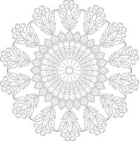 Vector drawing for coloring book. Geometric floral pattern. Contour drawing on a white background. Mandala.
