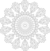 Vector drawing for coloring book. Geometric floral pattern. Contour drawing on a white background. Mandala.