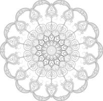Vector drawing for coloring book. Geometric floral pattern. Contour drawing on a white background. Mandala.