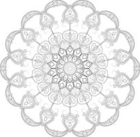 Vector drawing for coloring book. Geometric floral pattern. Contour drawing on a white background. Mandala.