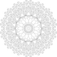 Vector drawing for coloring book. Geometric floral pattern. Contour drawing on a white background. Mandala.