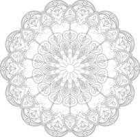 Vector drawing for coloring book. Geometric floral pattern. Contour drawing on a white background. Mandala.