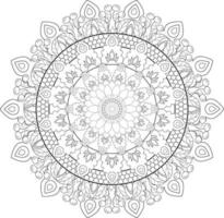 Vector drawing for coloring book. Geometric floral pattern. Contour drawing on a white background. Mandala.