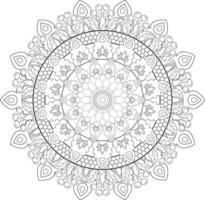 Vector drawing for coloring book. Geometric floral pattern. Contour drawing on a white background. Mandala.