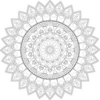 Vector drawing for coloring book. Geometric floral pattern. Contour drawing on a white background. Mandala.
