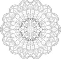 Vector drawing for coloring book. Geometric floral pattern. Contour drawing on a white background. Mandala.