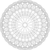 Vector drawing for coloring book. Geometric floral pattern. Contour drawing on a white background. Mandala.