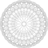 Vector drawing for coloring book. Geometric floral pattern. Contour drawing on a white background. Mandala.