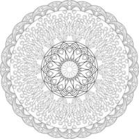 Vector drawing for coloring book. Geometric floral pattern. Contour drawing on a white background. Mandala.