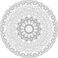 Vector drawing for coloring book. Geometric floral pattern. Contour drawing on a white background. Mandala.