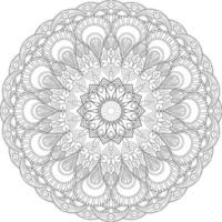 Vector drawing for coloring book. Geometric floral pattern. Contour drawing on a white background. Mandala.