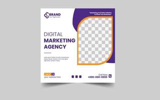 Digital marketing agency social media and post template vector