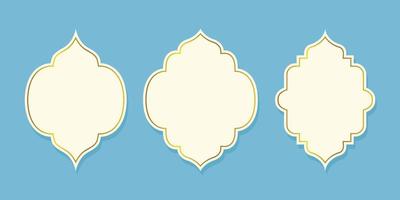 Set Of Luxury Islamic Golden Arabic Islamic Banner Title Vector Frame Text Box Background Pro Vector