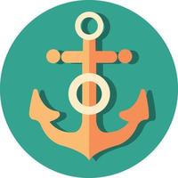 anchor marine accessory line and fill style icon Free Vector