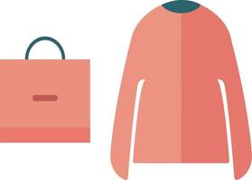 women hand bag and clothes vector