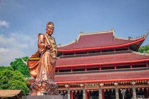 Chinese temple with guardian statue when chinese new year celebration. The photo is suitable to use for chinese new year, lunar new year background and content media.