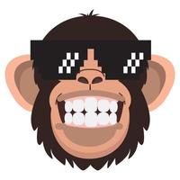 Cool monkey wearing glasses  cartoon vector