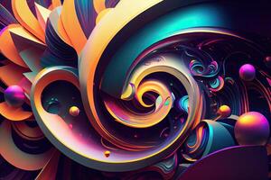 Stylish multi-color crystal background. 3d illustration, 3d rendering. Seamless texture of abstract bright shiny colorful geometric shapes. photo