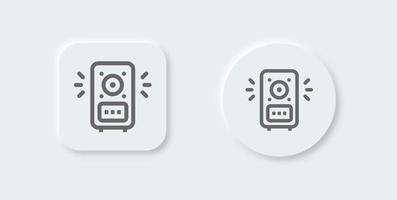 Speaker line icon in neomorphic design style. Audio signs vector illustration