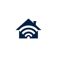 home logo with wifi icon vector