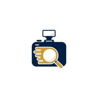 camera logo with a mountain in the center vector