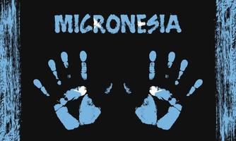 Vector flag of Micronesia with a palm