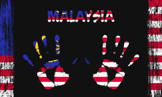 Vector flag of Malaysia with a palm