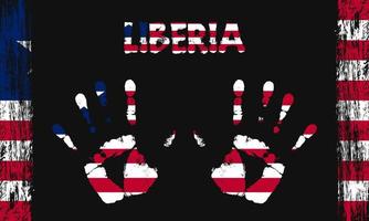 Vector flag of Liberia with a palm