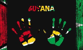 Vector flag of Guyana with a palm