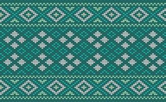 Knitted ethnic pattern, Vector cross stitch Boho background, Embroidery diagonal oriental style