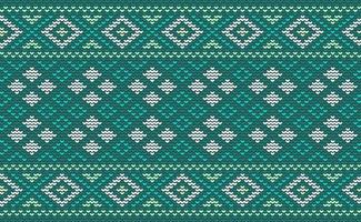 Knitted ethnic pattern, Vector cross stitch Boho background, Embroidery diagonal oriental style